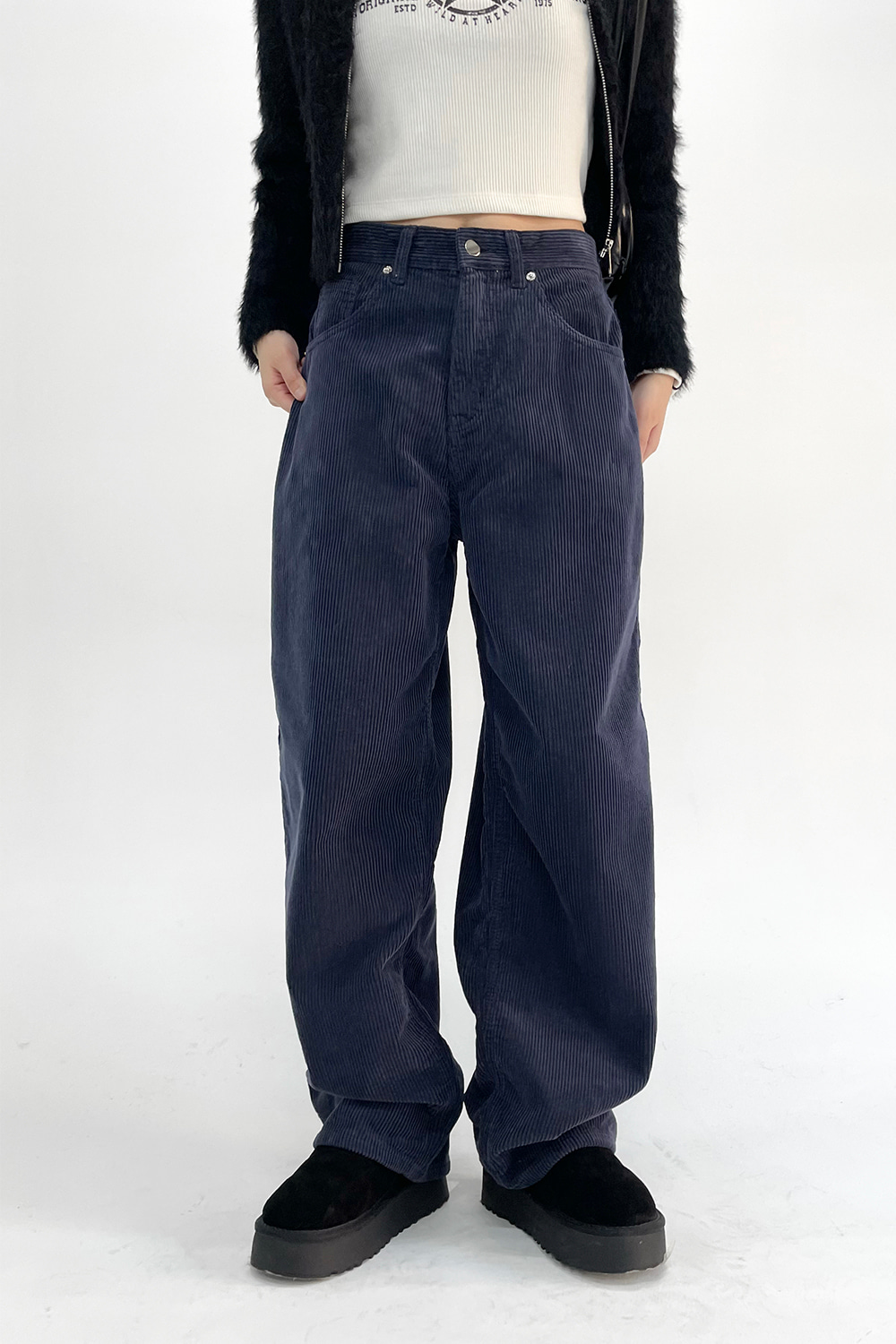 soft wide corduroy pants (4colors)