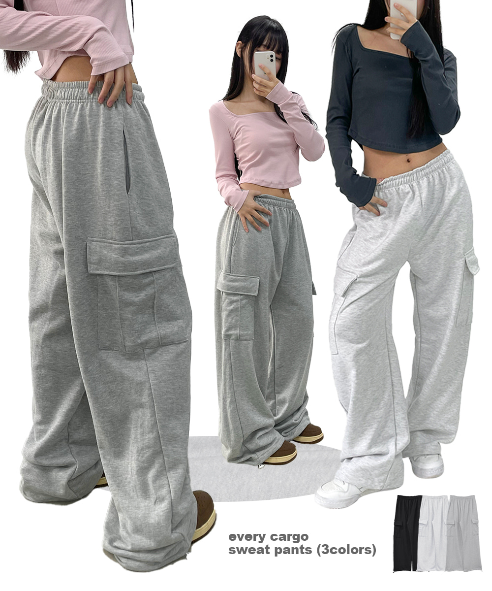 every cargo sweat pants (3colors)