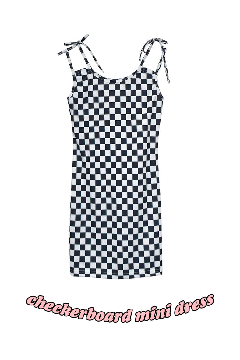 checkerboard mini dress