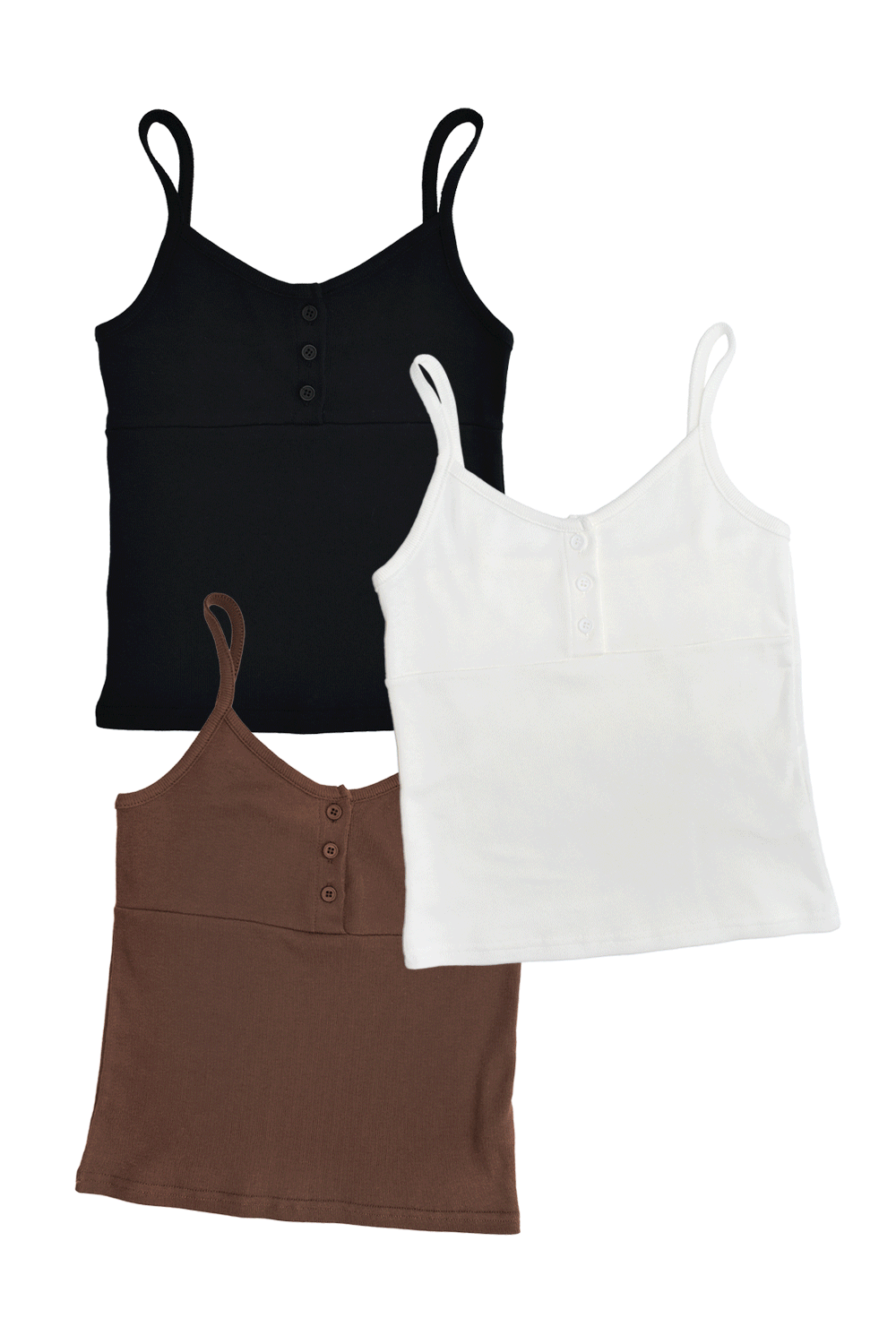 maru button sleeveless top (3colors)