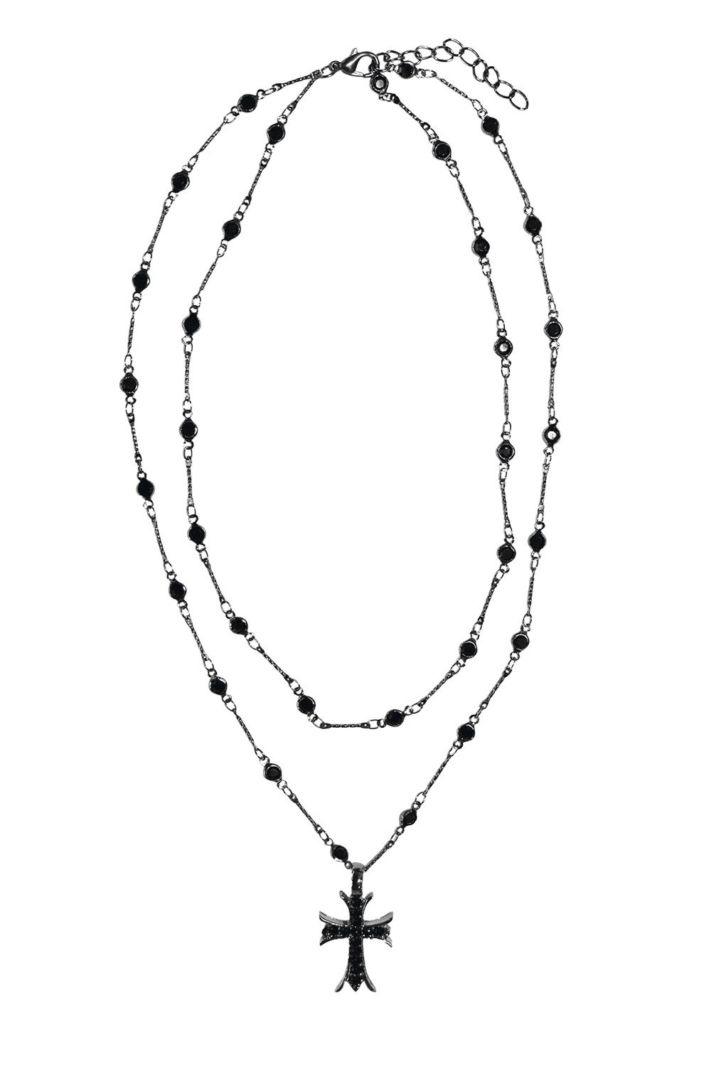black silver cross necklace