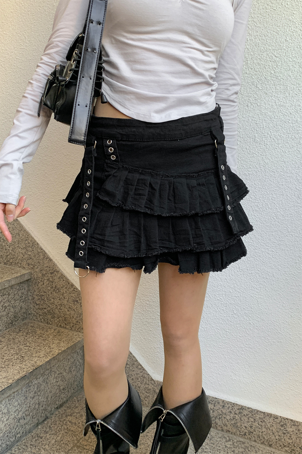 vega cancan pleats mini skirt