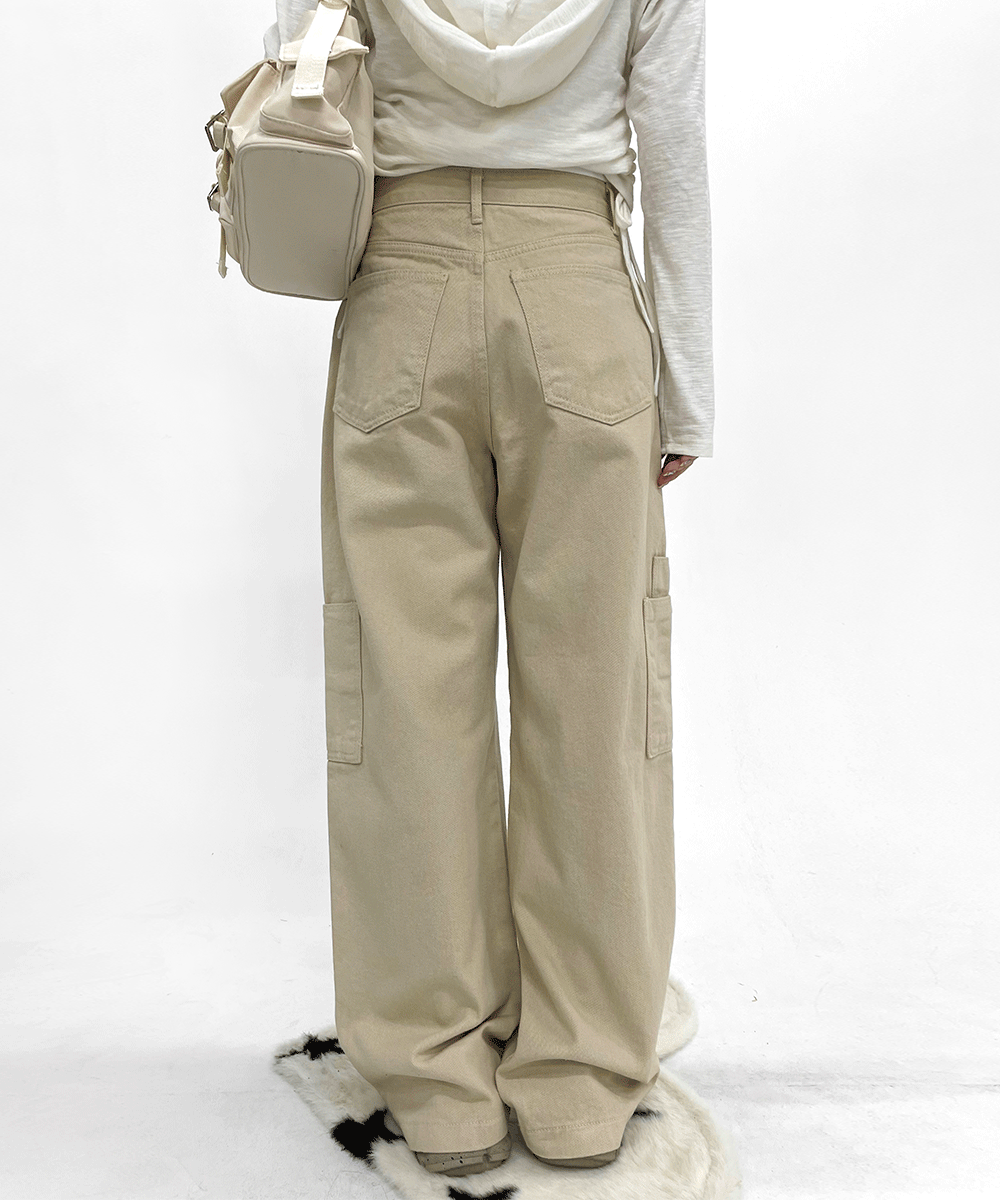 aloe cotton cargo wide pants (2colors)