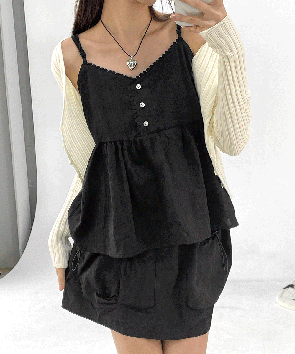 fruit lace sleeveless top (4colors)