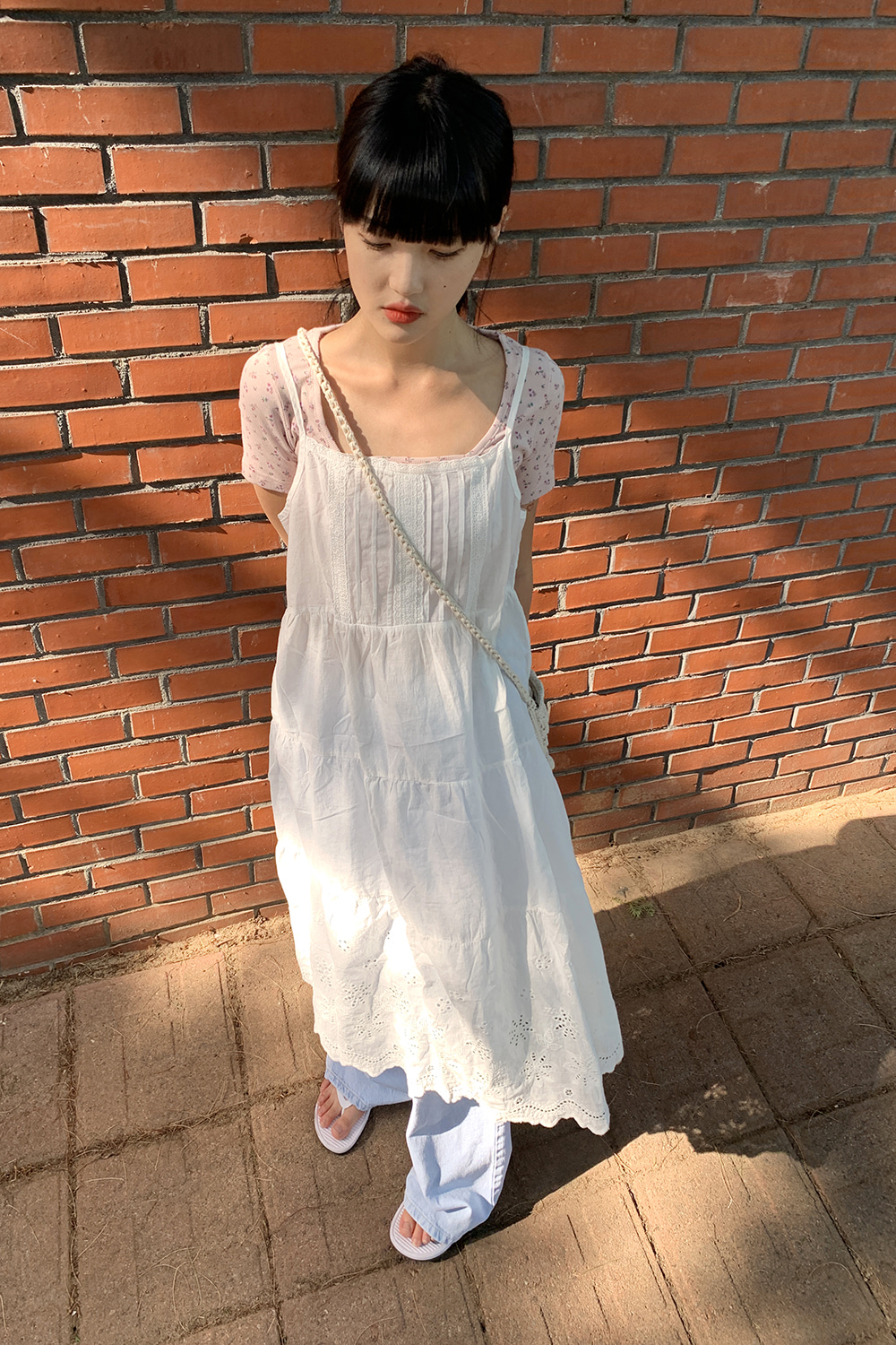 anna cami long dress (white)