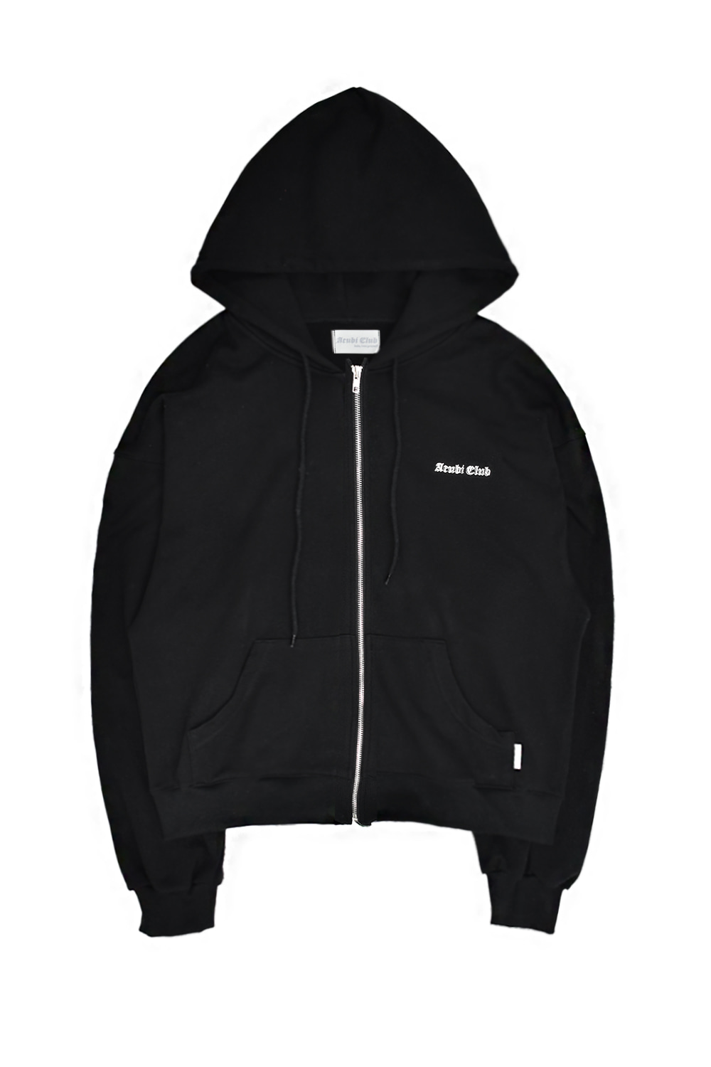 [ACUBI CLUB] Logo loose hoodie zip-up (black)