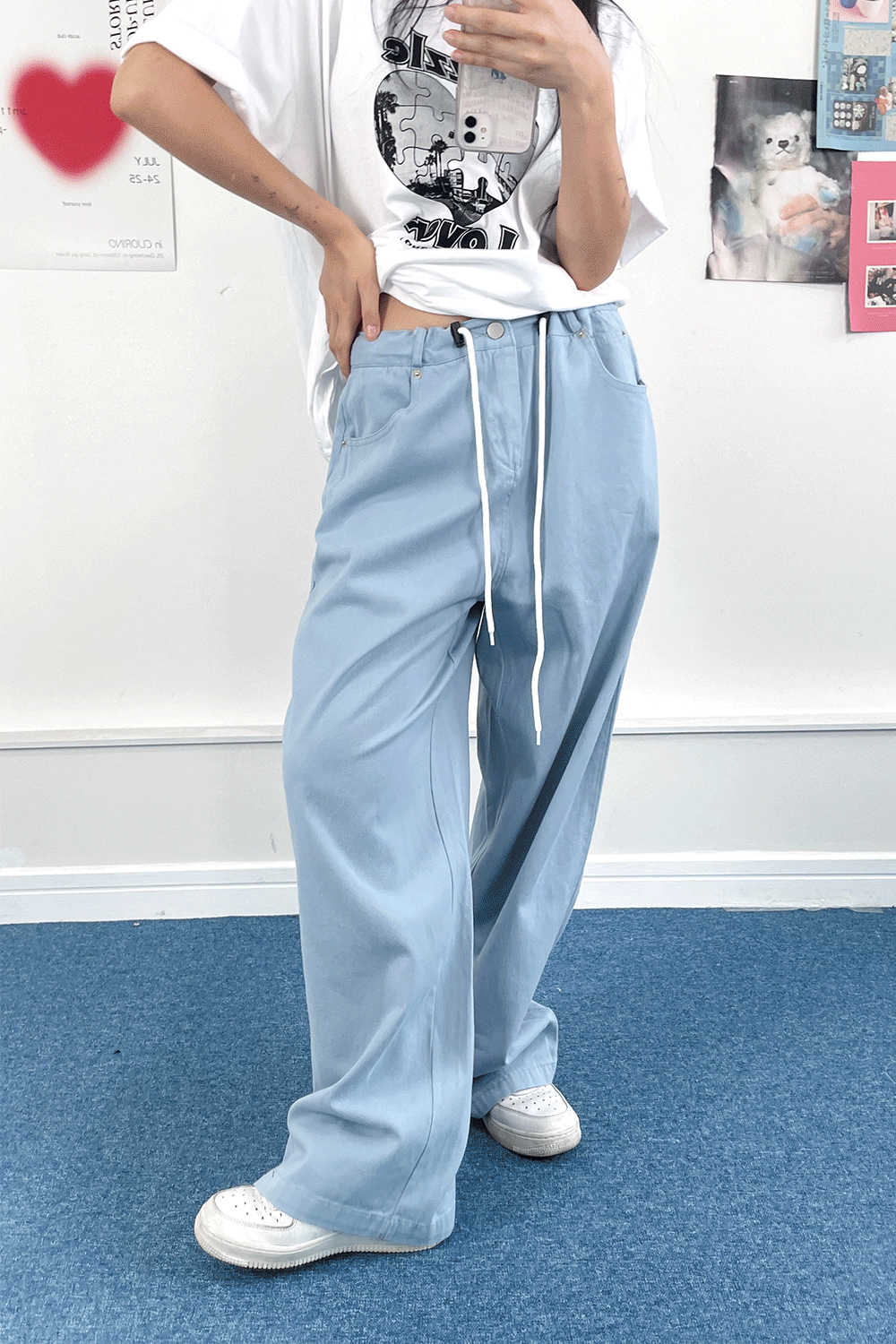 over string wide pants (3colors)