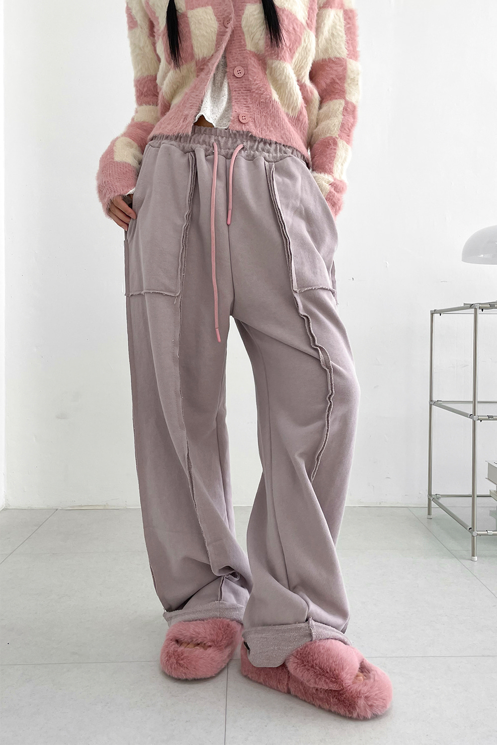 back roll-up sweatpants (3colors)