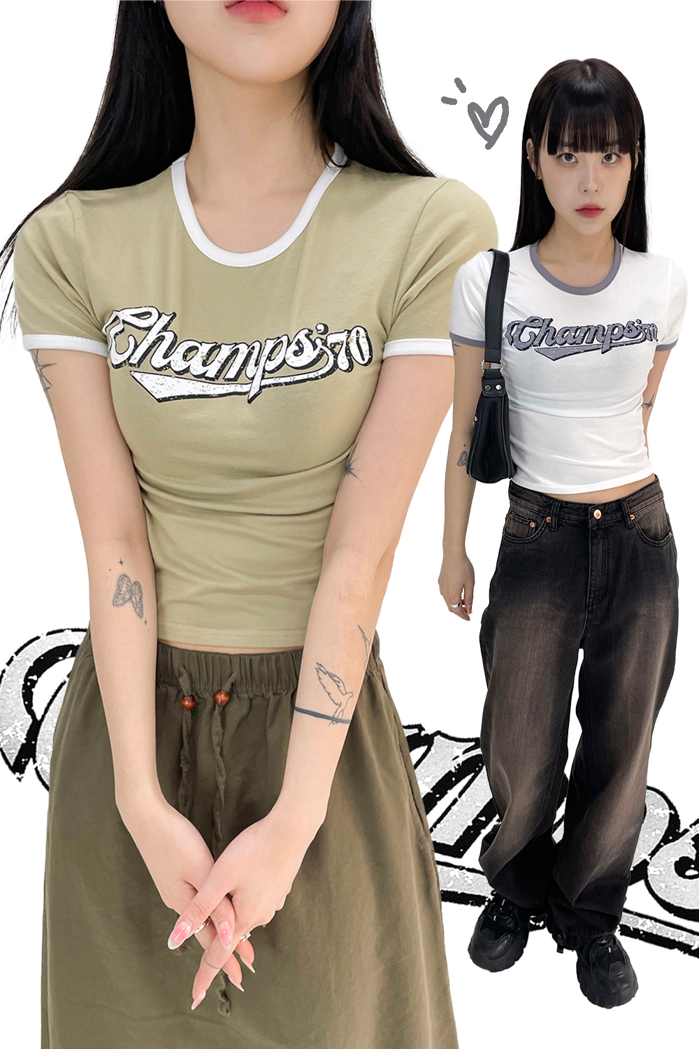champs crop tee (2colors)