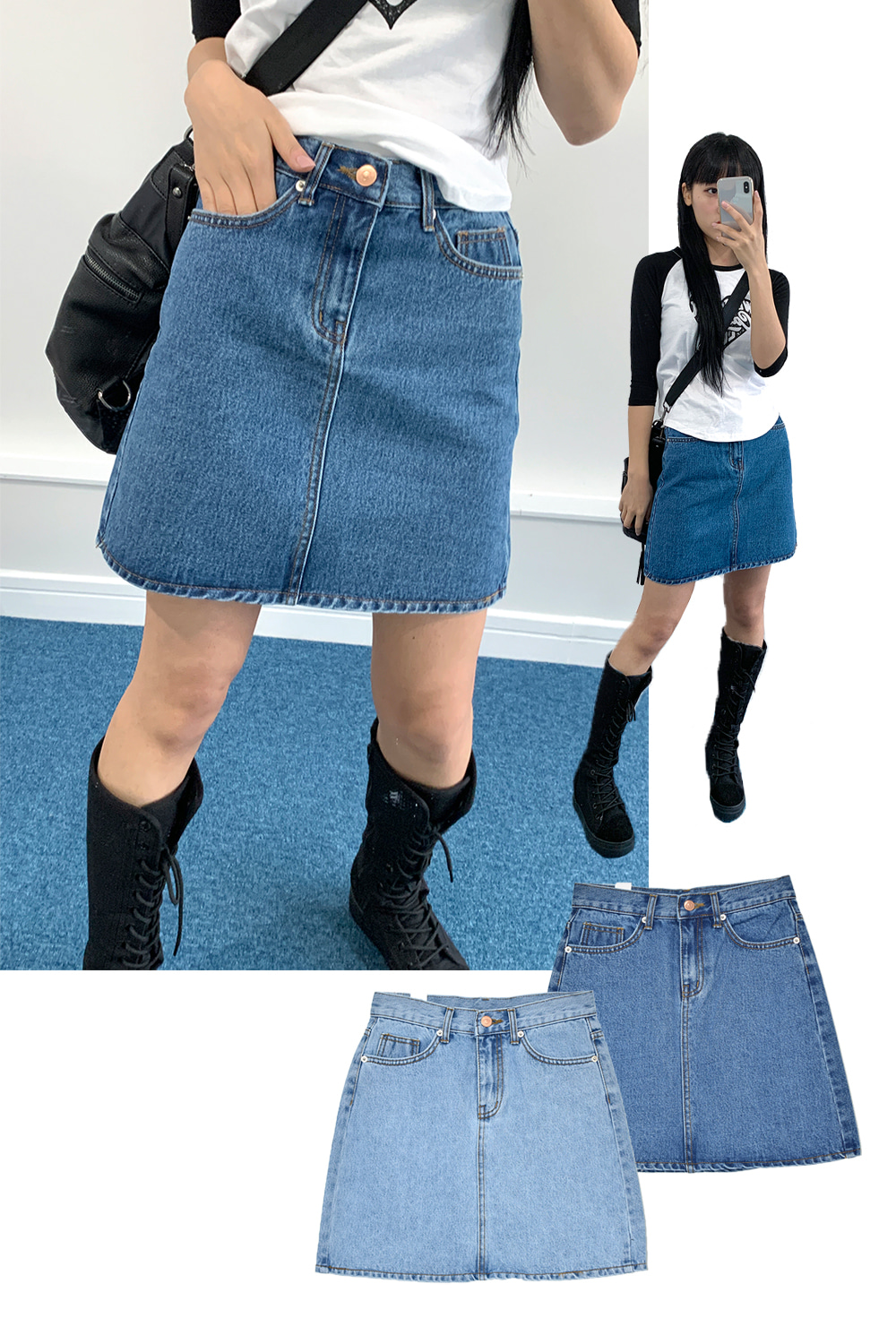 simple denim skirts (2colors)