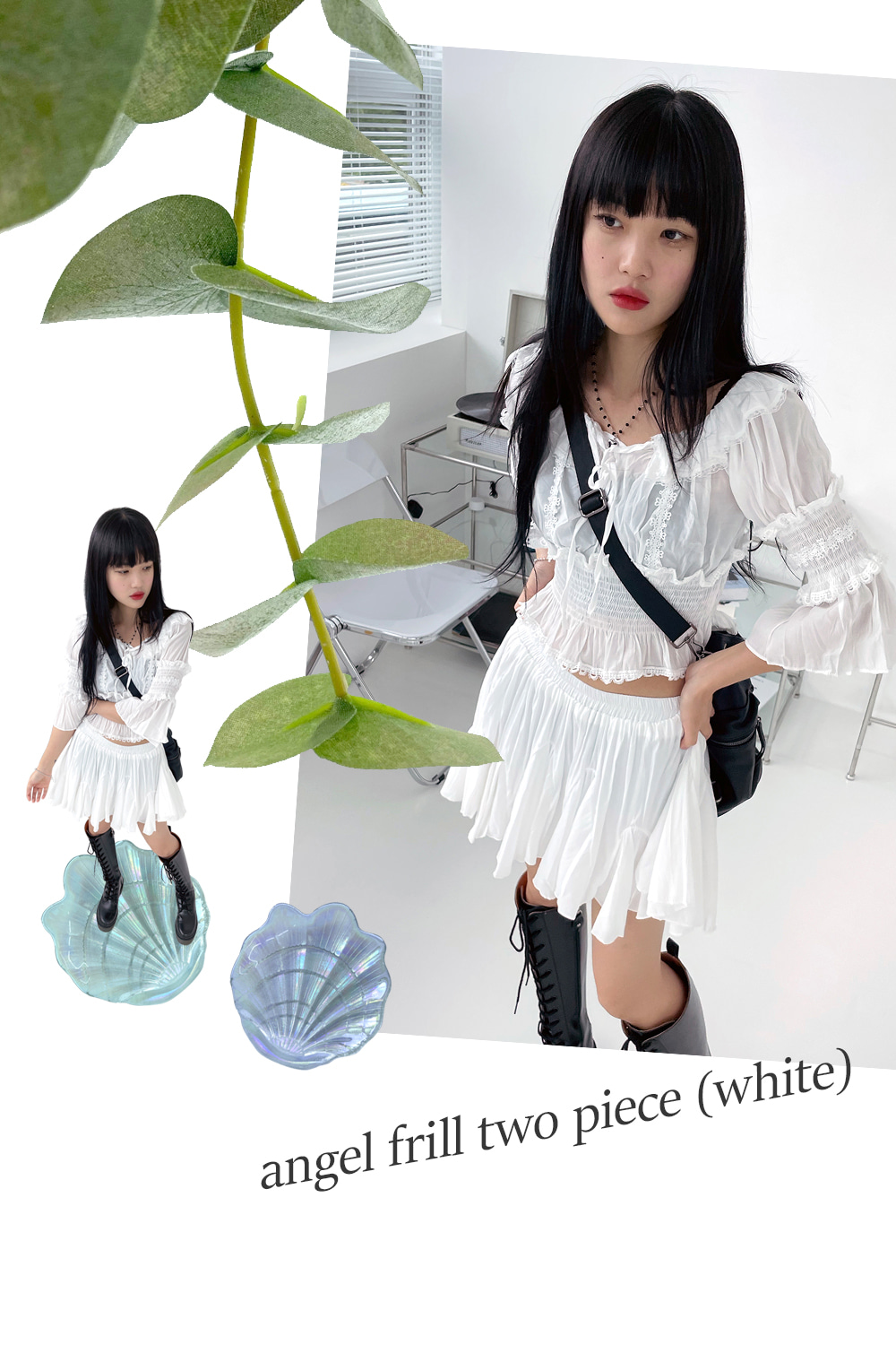 angel frill two piece (white)