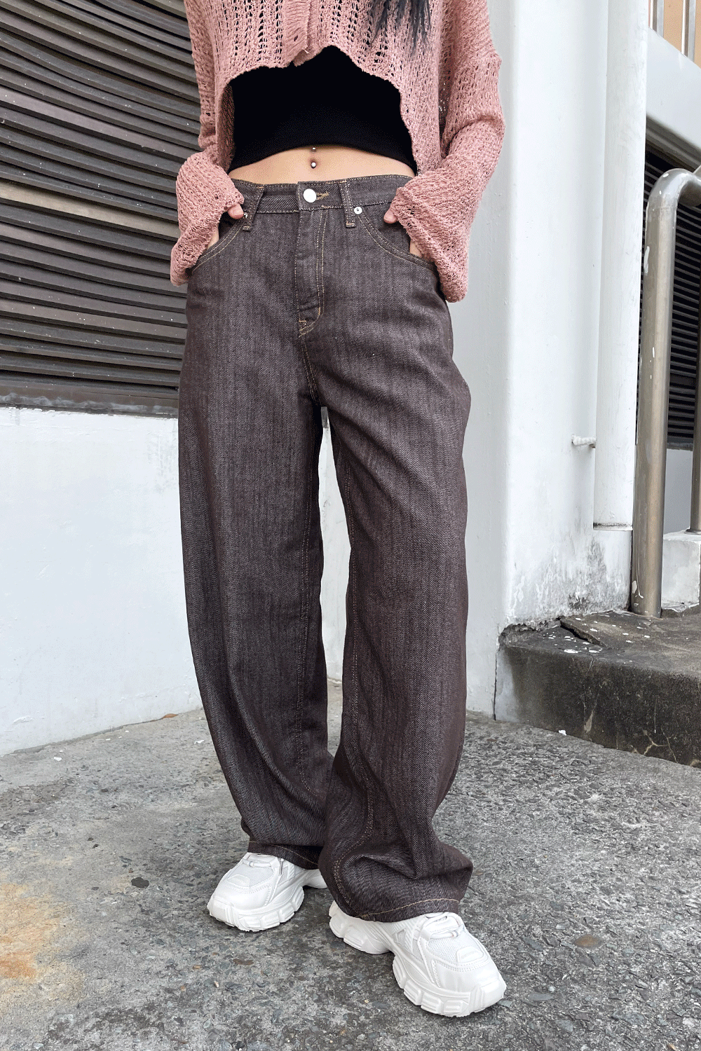 soft indigo wide denim pants (3colors)
